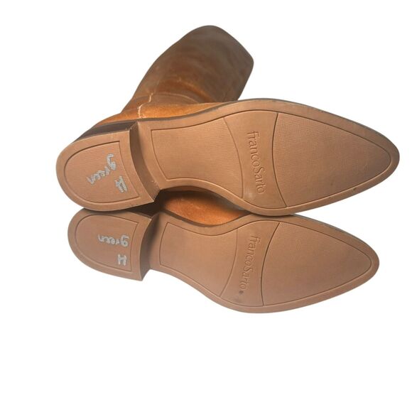 Franco Sarto Womens Daya Knee High Leather Riding Boots Zip Brown 6M Wide Calf - Picture 15 of 16